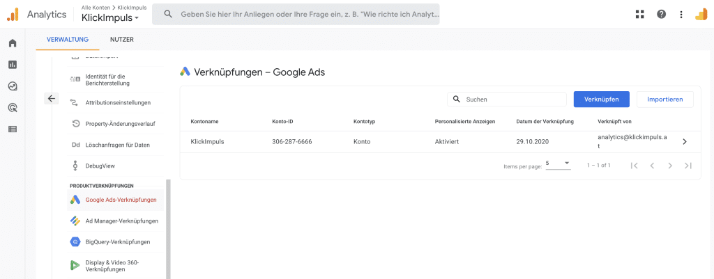 GA4 & Google Ads Konto Verknüpfung
