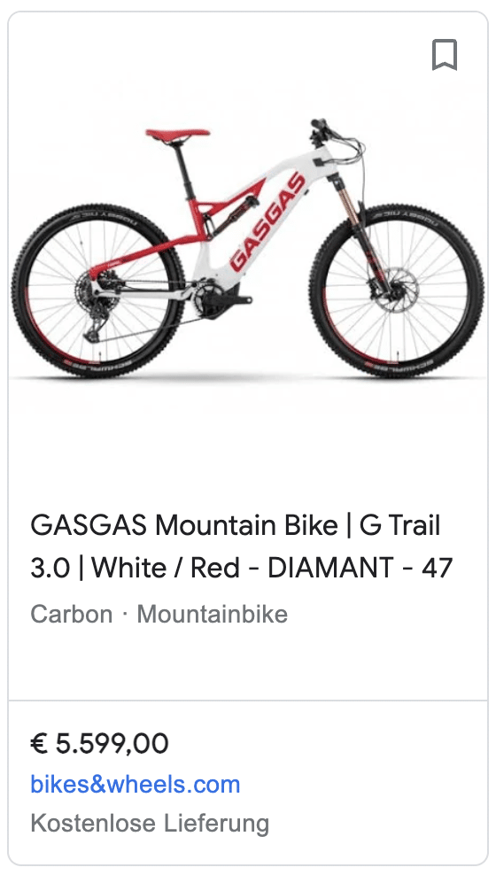 beispiel google shopping titel bikeswheels.com